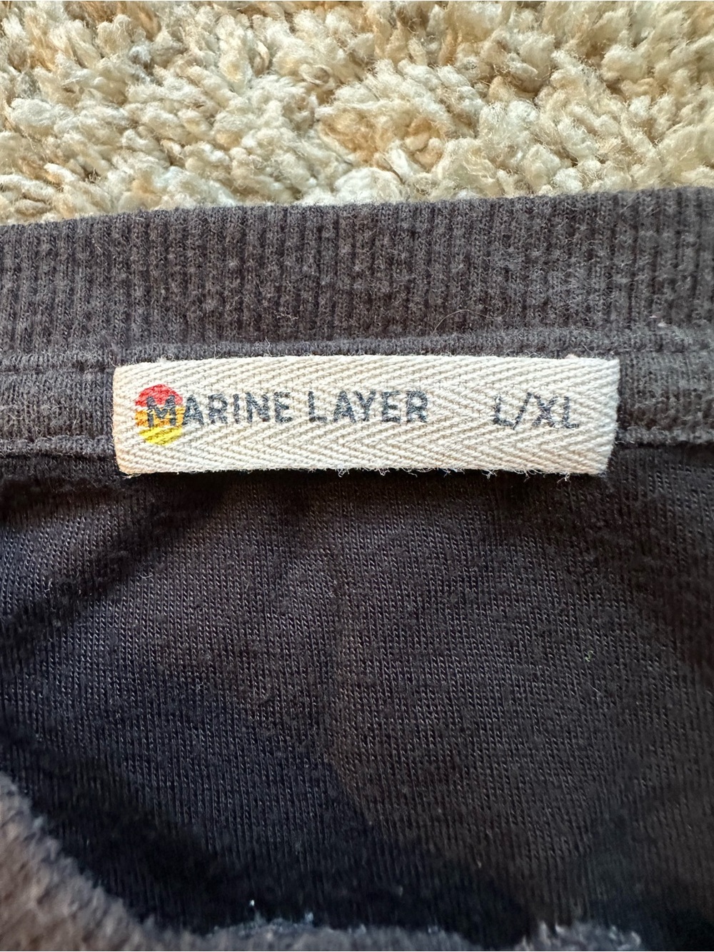 Marine Layer Charcoal Long-Sleeve Henley Shirt - Picture 2 of 3